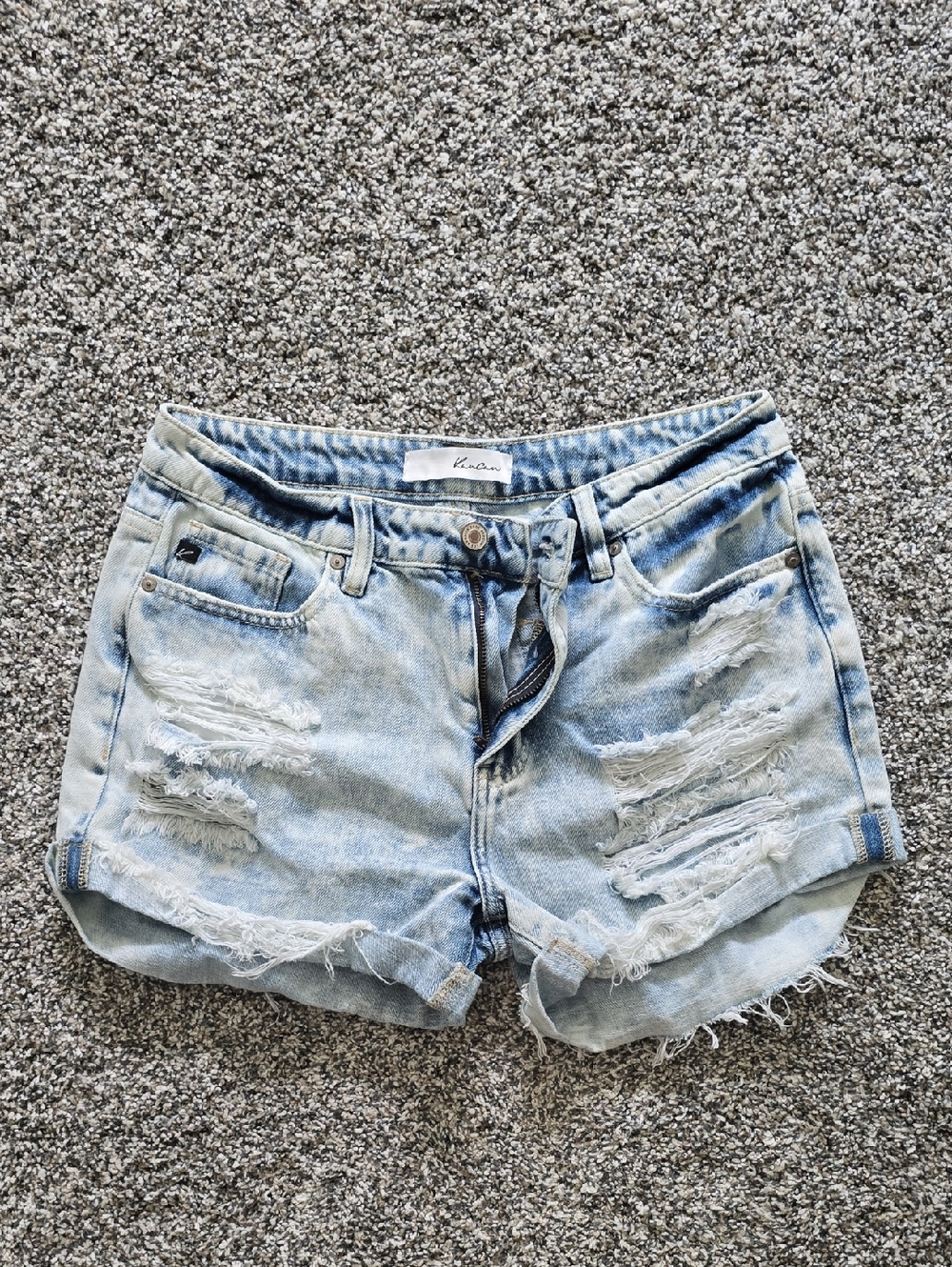 KanCan Light Blue Distressed Denim Shorts